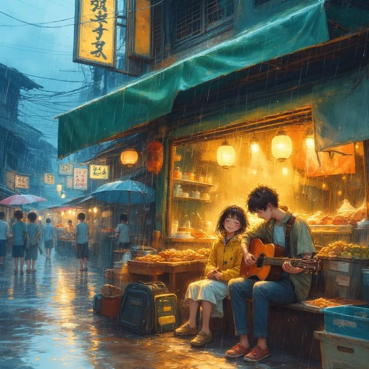 The Rainy Day Busker of Jalan Alor