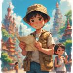 A rolled-up piece of yellowed paper