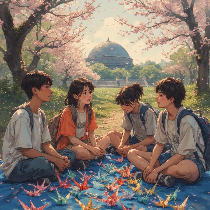 The Great Wave of Paper Cranes